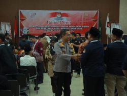 Sebanyak 164 Personil Polres Kampar dan BKO Brimob Polda Riau Amankan Rapat Pleno KPU Tingkat Kabupaten