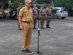 Kasatpol PP Arizon Dampingi Hambali Apel Pagi di Mako Satpol PP Kampar