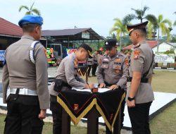 Kapolres Pimpin Sertijap Kasat Intelkam, Kasat Resnarkoba, Kasat Binmas, Kasat Lantas, dan Kapolsek Tambang Polres Kampar