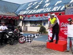 Dalam Rangka HUT RI Ke-79 Tahun, Satlantas Polres Kampar Gelar Touring Kampanye Keselamatan 