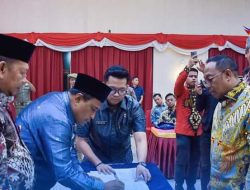 Asisten II Suhermi Lakukan Penandatanganan Kesepakatan Bersama Hasil Studi Pelamparan Blok Bentu