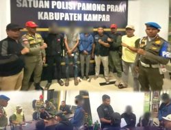 Tiga Pemuda Diamankan Satpol PP Kampar Akibat Mabuk Minuman Keras di Taman Kota Bangkinang