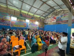GOR PB Garuda Membludak, Ratusan Masyarakat di Tanjung Sawit Sekitarnya Siap Menangkan Yusri-Rinto
