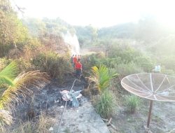 Lahan di Salo Kebakaran, Petugas Damkar dan Penyelamatan Kampar Padamkan Api