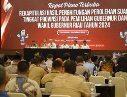 KPU Riau Gelar Pleno Rekapitulasi Hasil Penghitungan Suara Pilkada 2024